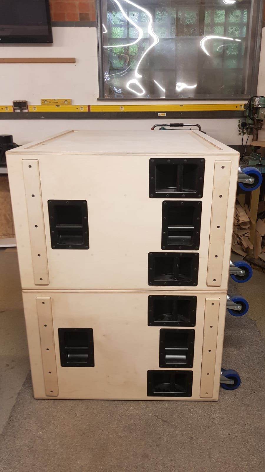 Speaker cabinets made on the CNC at DTJ Interiors