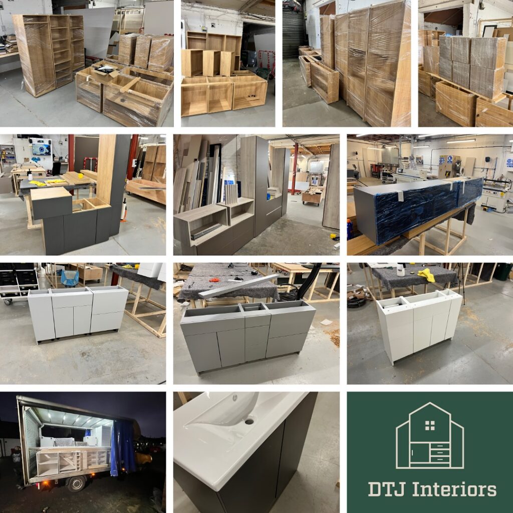 Assembled cabinets ready to leave the DTJ Interiors workshop