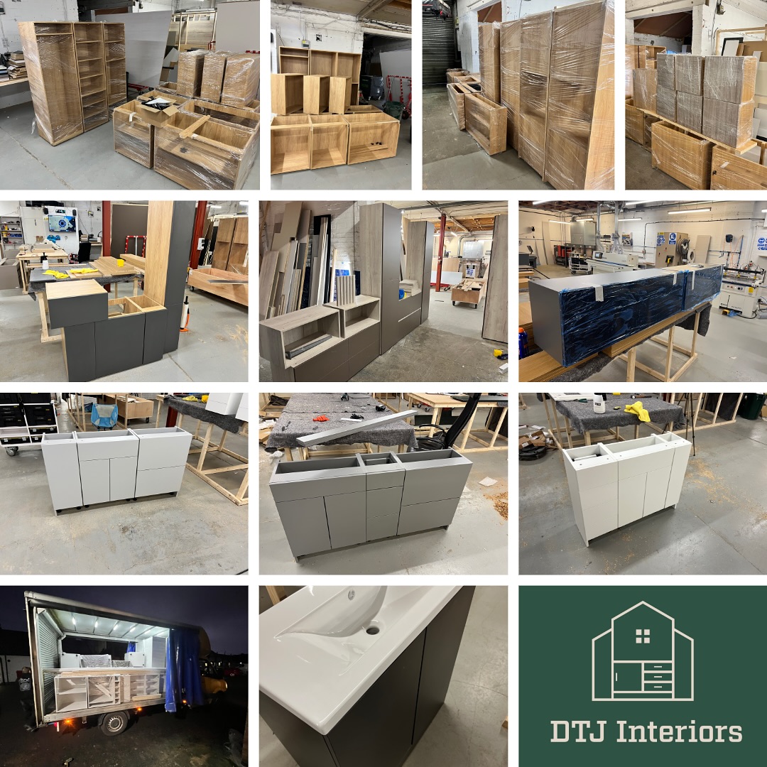 Assembled cabinets ready to leave the DTJ Interiors workshop