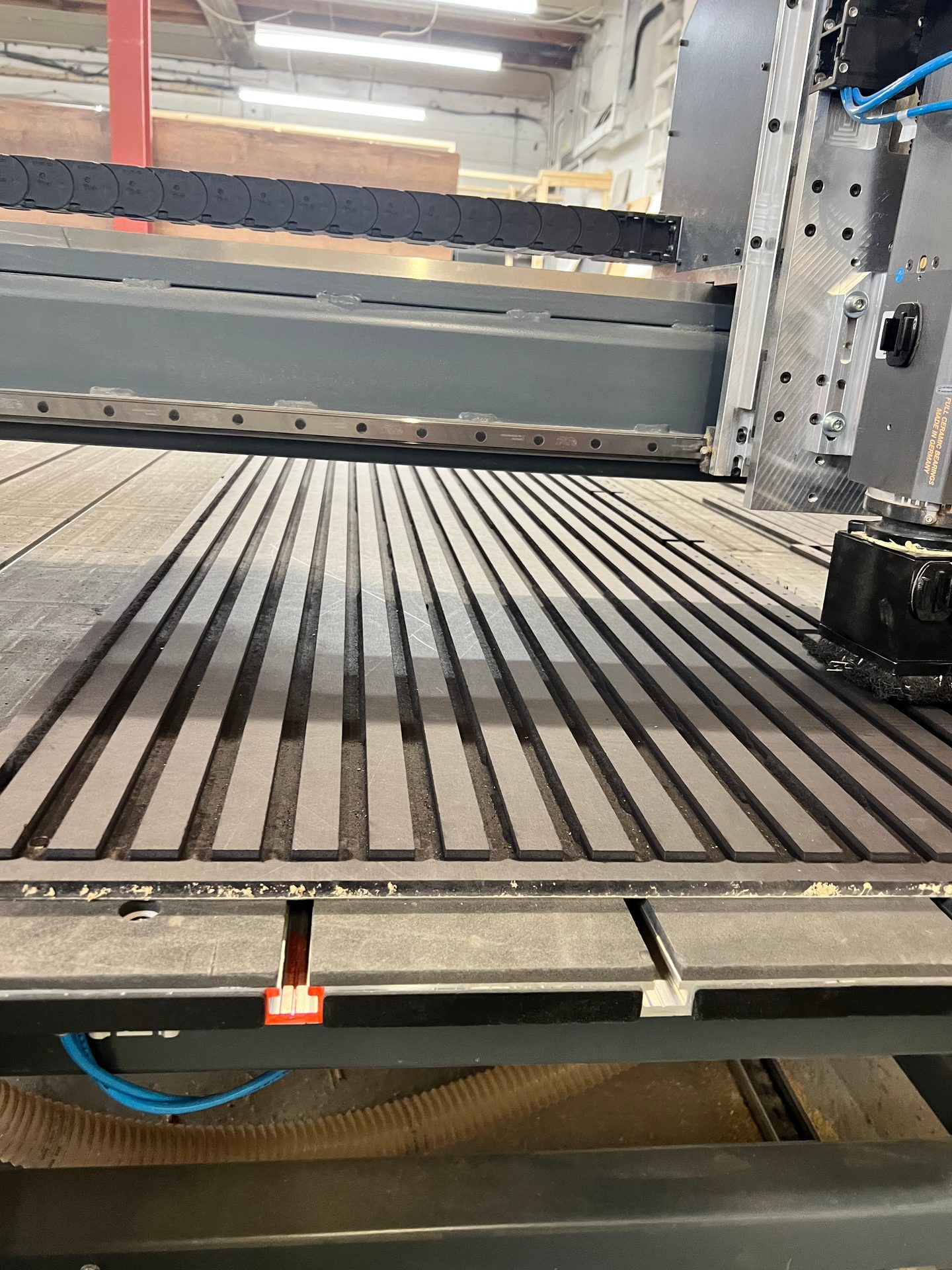 Slats being cut on the CNC at DTJ Interiors