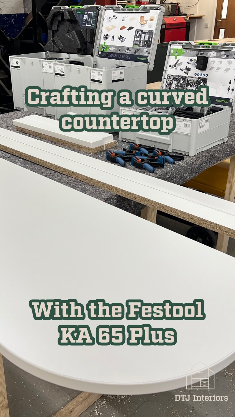 Edge-banding a curved worktop with a Festool KA65 at DTJ Interiors