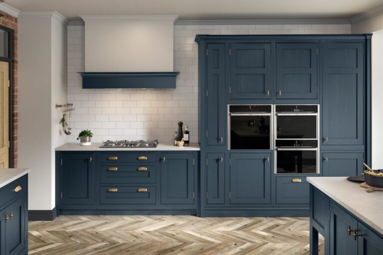PWS Clarendon in-frame look kitchen in Hartforth Blue