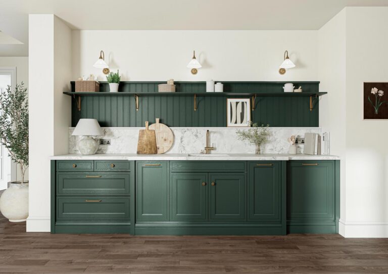 PWS Mornington Beaded Vale kitchen in Copse Green and Fawn