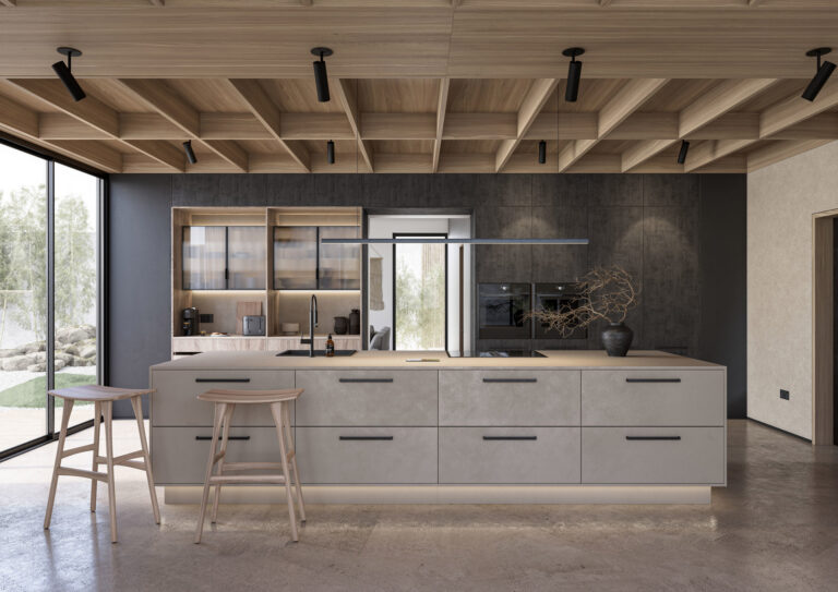 PWS Unity kitchen with Rocca Mocha Cemento