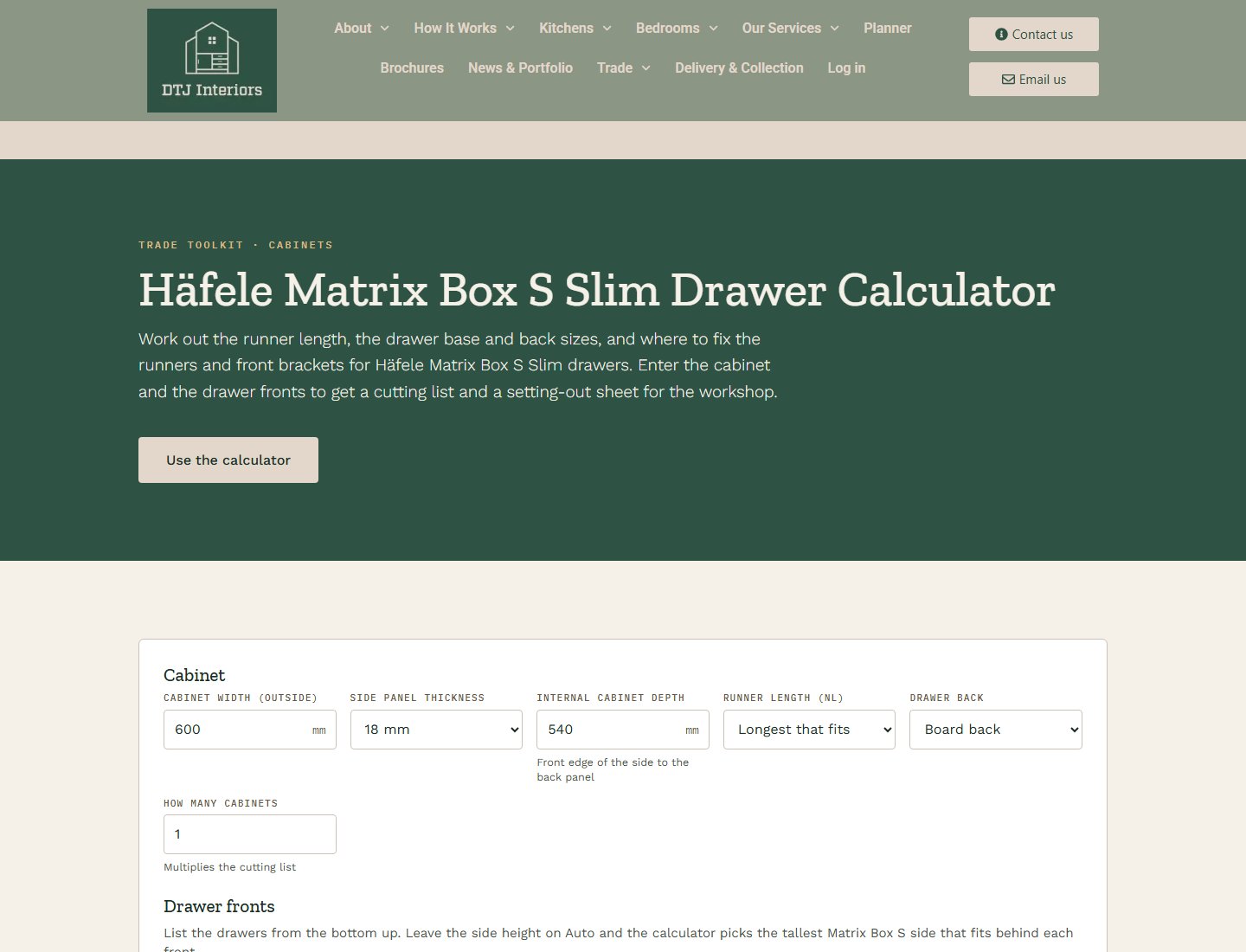 The DTJ Matrix Box S drawer calculator