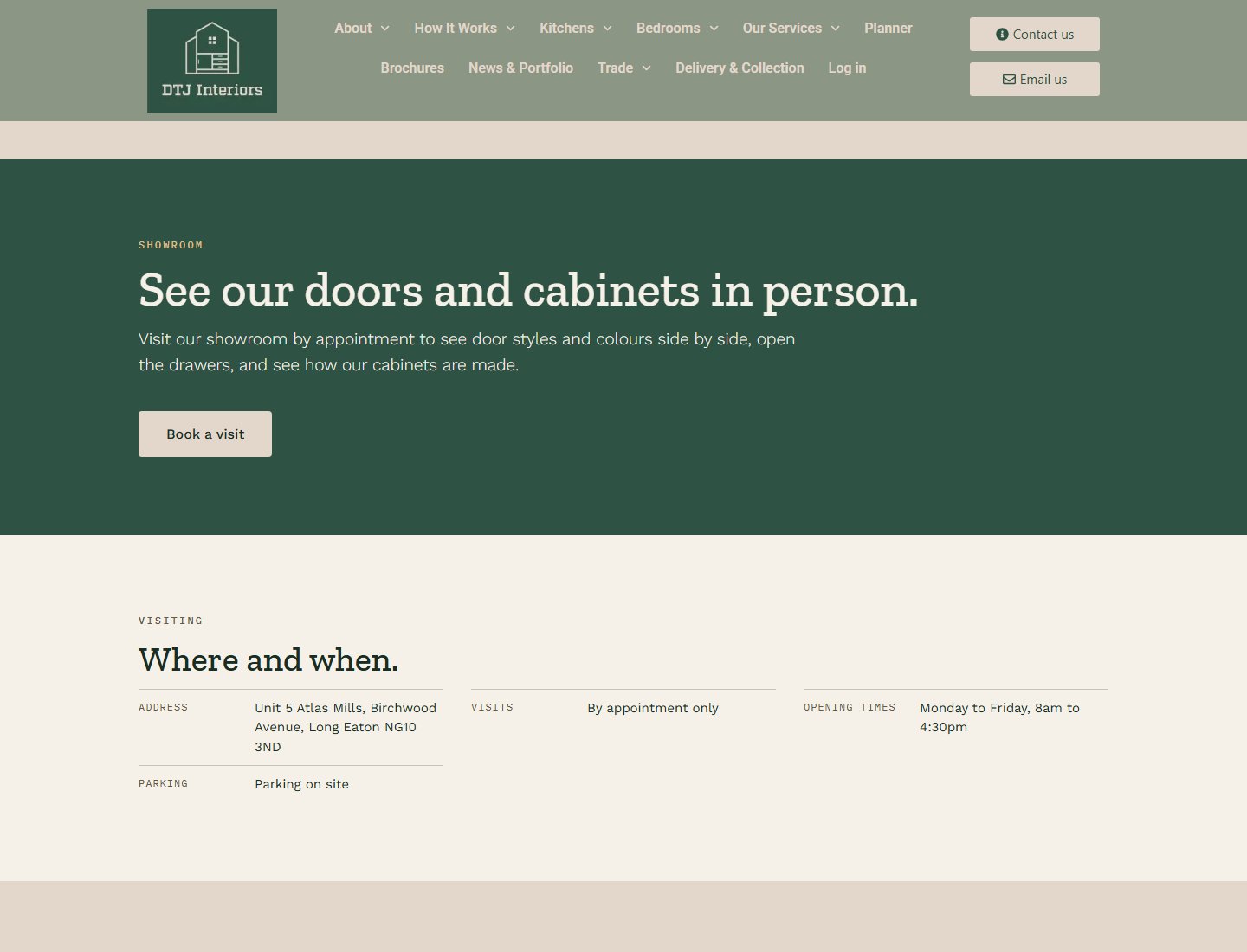 The DTJ showroom page