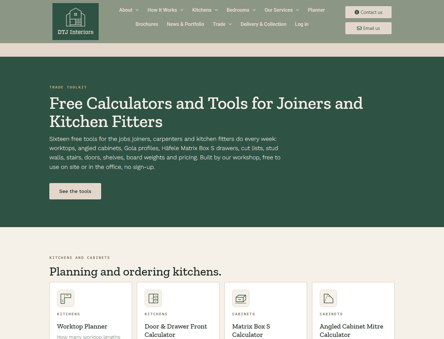 The DTJ trade toolkit page of free calculators