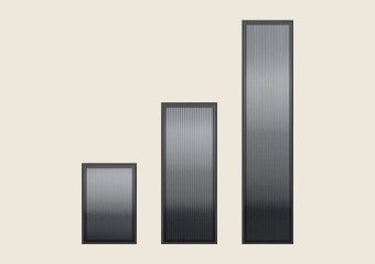 Black Reed: black frame with reeded glass