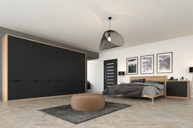 Full-wall fitted wardrobe run
