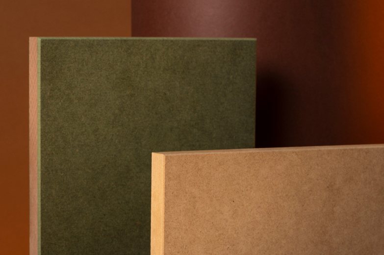MDF board, raw edge detail