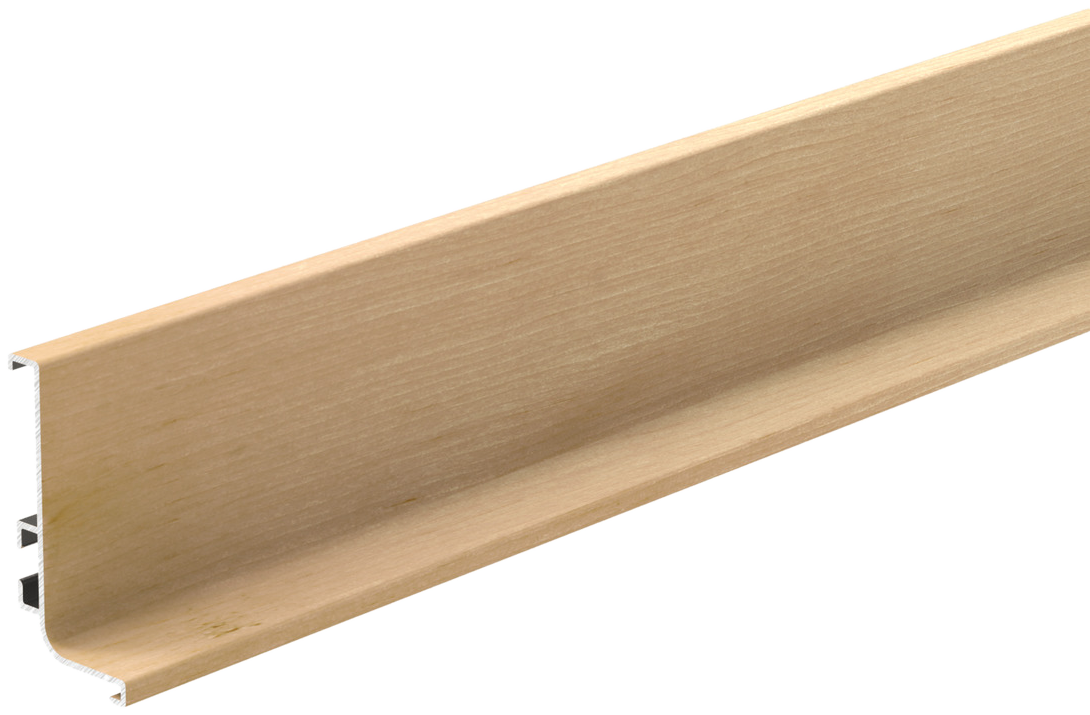 Gola handleless profile, wood-grain finish