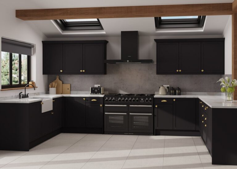 Bella Shaker 50mm stile kitchen in Supermatt Black