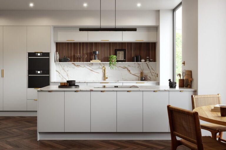 Ora kitchen in Supermatt Light Grey