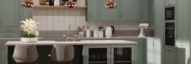 Waterford kitchen in Supermatt Sage Green