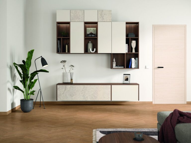 Media wall with wall-hung units